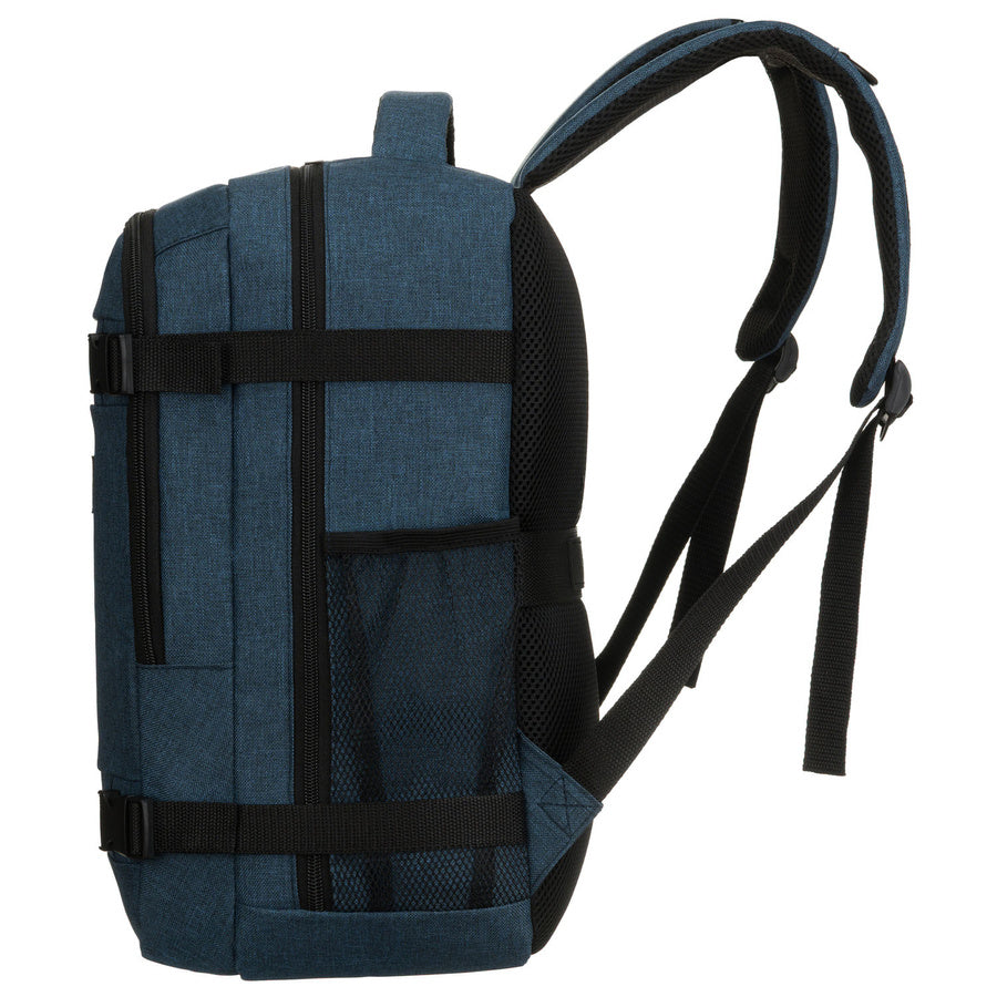 Tamsiai mėlyna poliesterinė kelioninė kuprinė „Peterson“ su prisegamu dirželiu K54