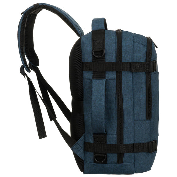 Tamsiai mėlyna poliesterinė kelioninė kuprinė „Peterson“ su prisegamu dirželiu K54