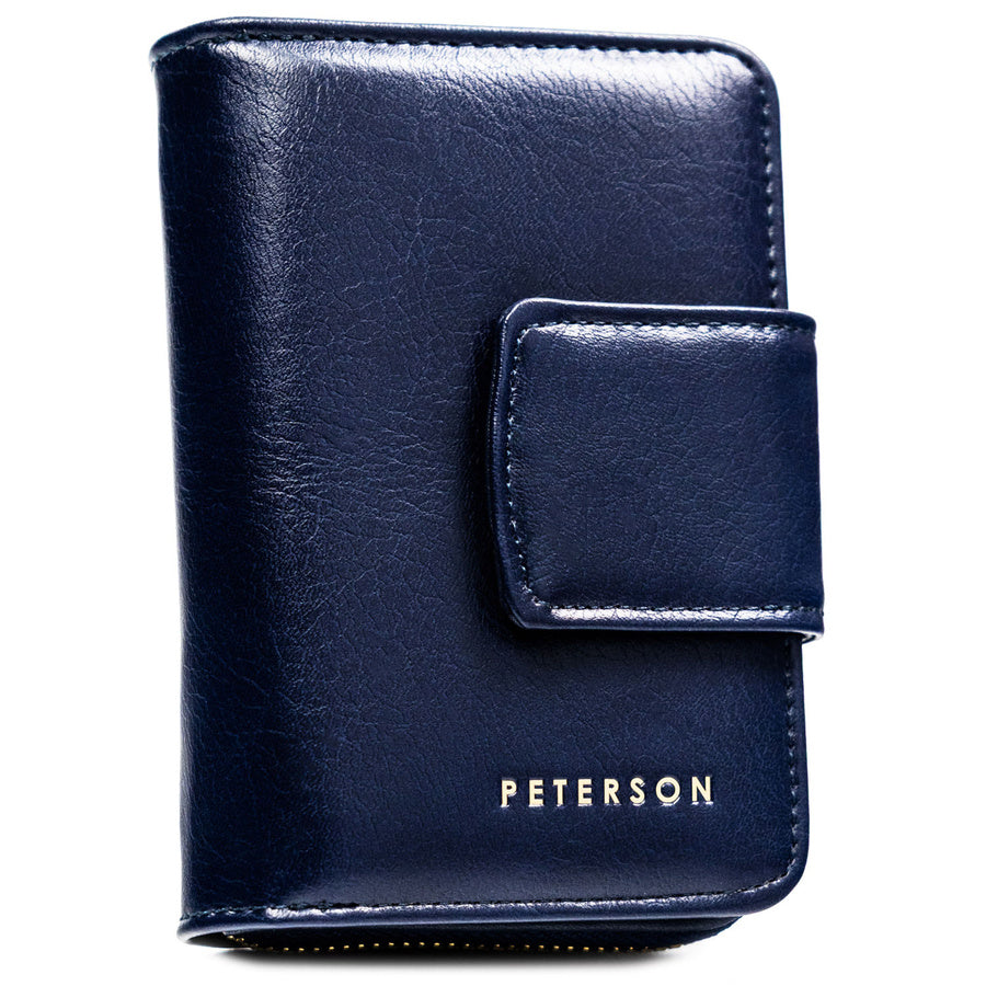 Moteriška tamsiai mėlyna ekologiškos odos piniginė su RFID apsauga „Peterson“ ST29