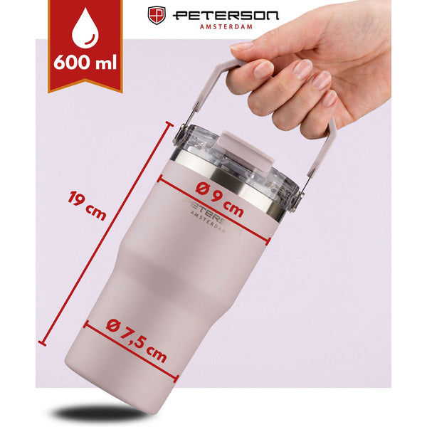 Peterson termo puodelis iš nerūdijančio plieno, 600 ml, šviesiai violetinis