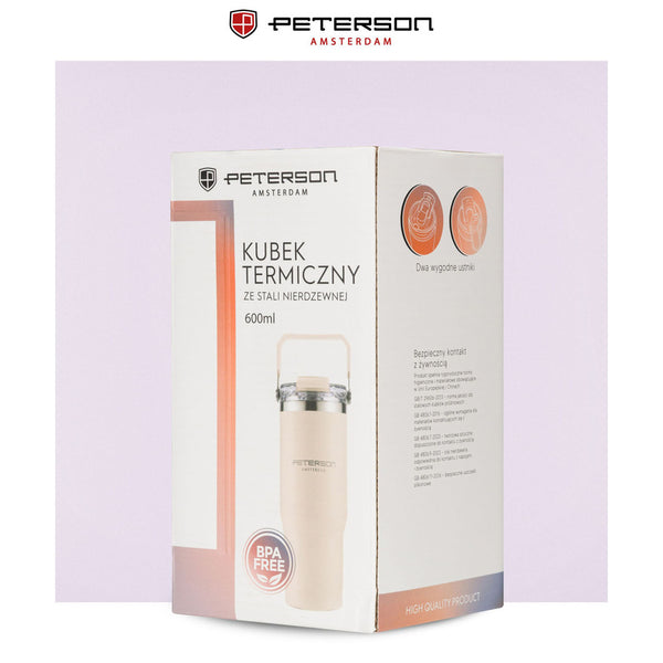 Peterson termo puodelis iš nerūdijančio plieno, 600 ml, šviesiai violetinis