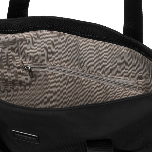 Moteriška vieno skyriaus juoda „Peterson“ shopper rankinė su užtrauktuku, iš dirbtinės odos P37