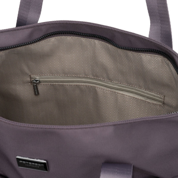 Moteriška vieno skyriaus „Peterson“ shopper rankinė iš poliesterio, pilka, su nuimamu reguliuojamu dirželiu P39