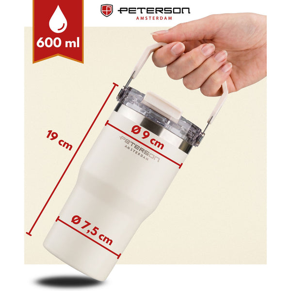 Peterson termo puodelis iš nerūdijančio plieno, 600 ml, su rankenėle