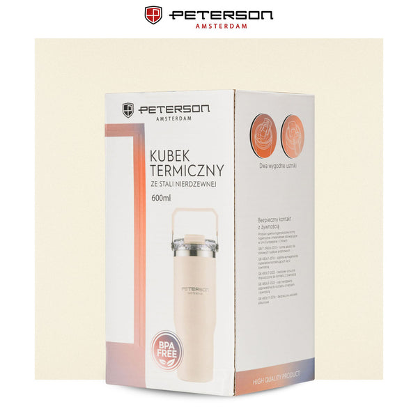 Peterson termo puodelis iš nerūdijančio plieno, 600 ml, su rankenėle