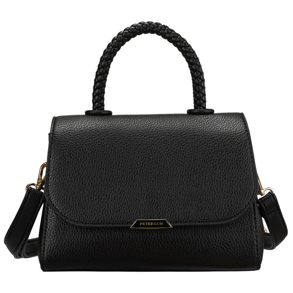 Maža moteriška „Peterson“ crossbody rankinė iš ekologiškos odos, juoda D45