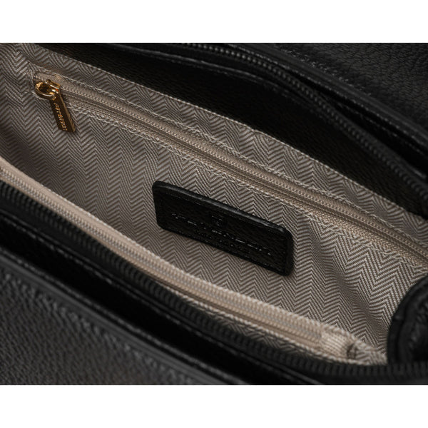 Maža moteriška „Peterson“ crossbody rankinė iš ekologiškos odos, juoda D45