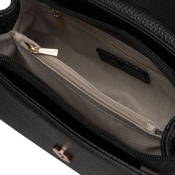 Maža moteriška „Peterson“ crossbody rankinė iš ekologiškos odos, juoda D45