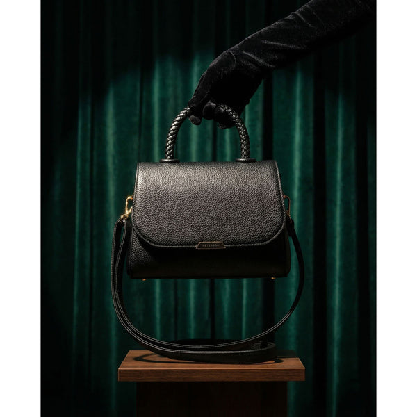 Maža moteriška „Peterson“ crossbody rankinė iš ekologiškos odos, juoda D45