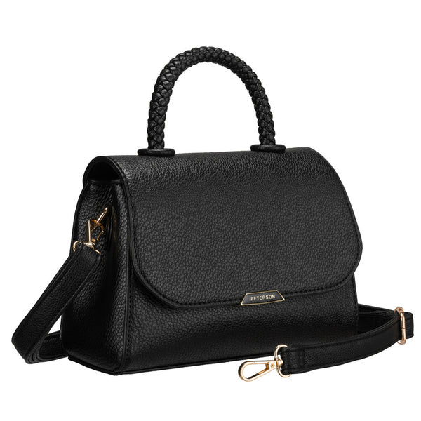 Maža moteriška „Peterson“ crossbody rankinė iš ekologiškos odos, juoda D45
