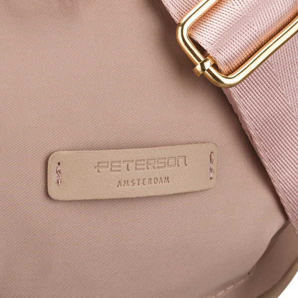 Moteriška „Peterson“ nailoninė rankinė per petį su užtrauktuku, rožinė RP25