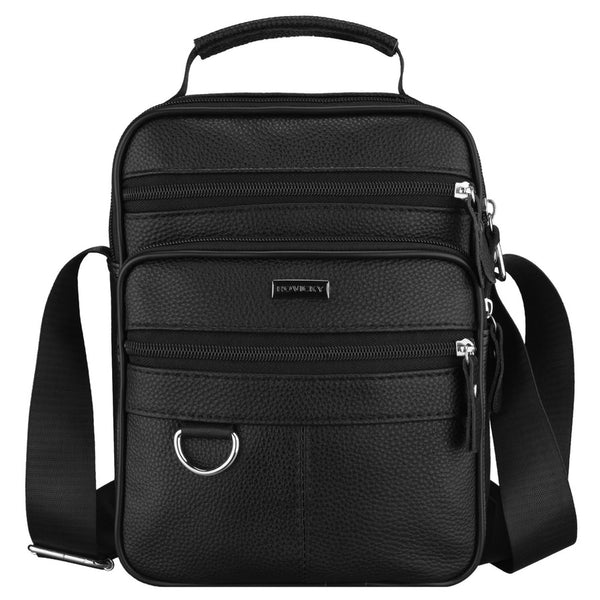 Vyriška natūralios odos rankinė per petį „Rovicky“, juoda