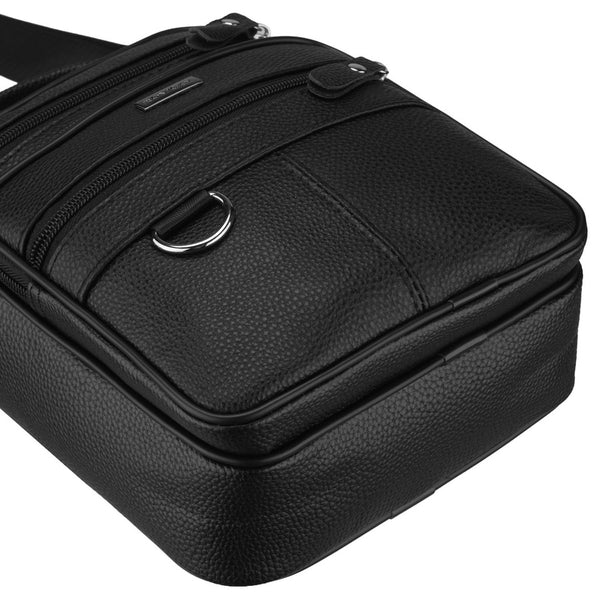 Vyriška natūralios odos rankinė per petį „Rovicky“, juoda