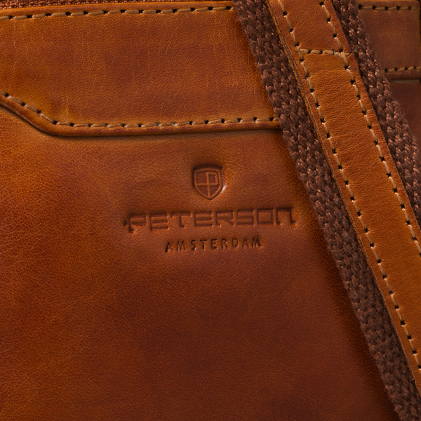 Vyriška miesto rankinė per petį „Peterson“, ruda, iš natūralios odos RT3