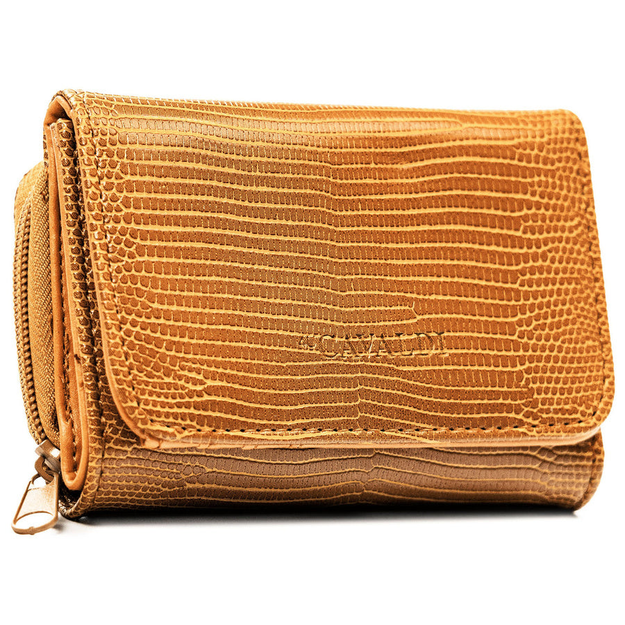 Maža moteriška ruda ekologiškos odos piniginė 4U Cavaldi su užtrauktuku ir spaudele TL8