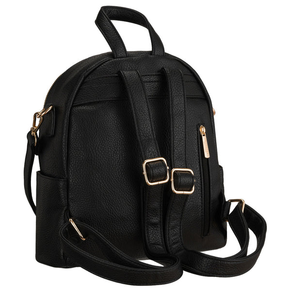 Peterson moteriška maža miesto kuprinė–rankinė 2in1 per petį, juoda, iš ekologiškos odos D92