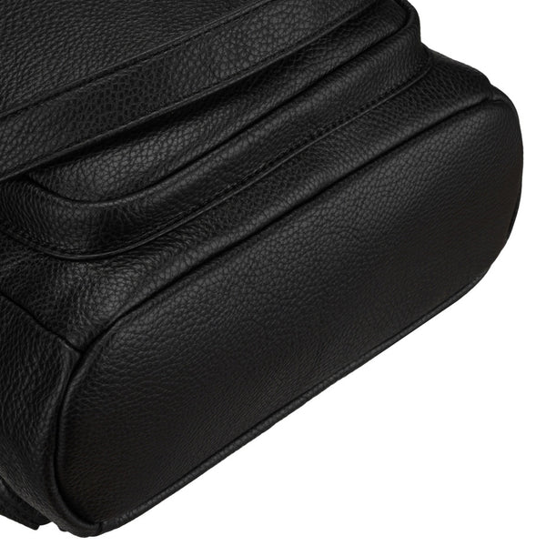 Peterson moteriška maža miesto kuprinė–rankinė 2in1 per petį, juoda, iš ekologiškos odos D92