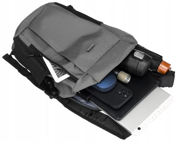 Maža poliesterinė turistinė kuprinė „Peterson“, pilka K4