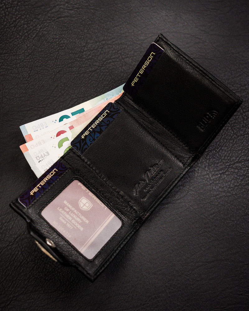 Vyriška piniginė Peterson, juoda, odinė