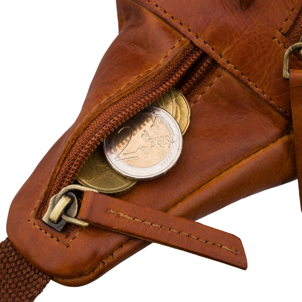 Peterson vyriška maža odinė juosmens ir per petį nešiojama rankinė (crossbody), ruda RT7