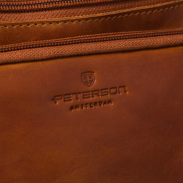 Peterson vyriška maža odinė juosmens ir per petį nešiojama rankinė (crossbody), ruda RT7