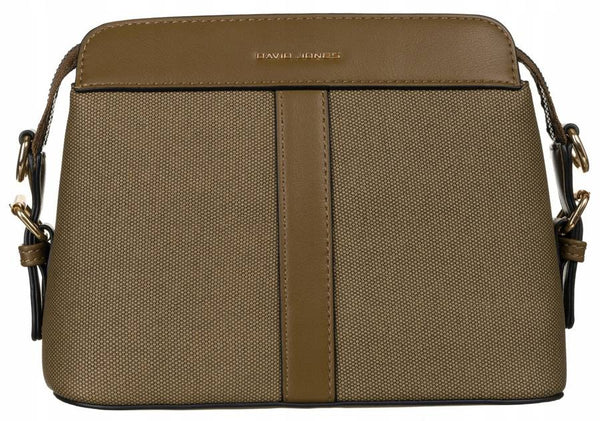 Moteriška miesto rankinė per petį „David Jones“, ekologiška oda, khaki D6