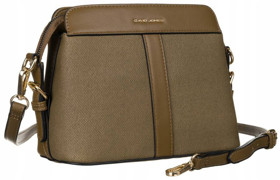 Moteriška miesto rankinė per petį „David Jones“, ekologiška oda, khaki D6