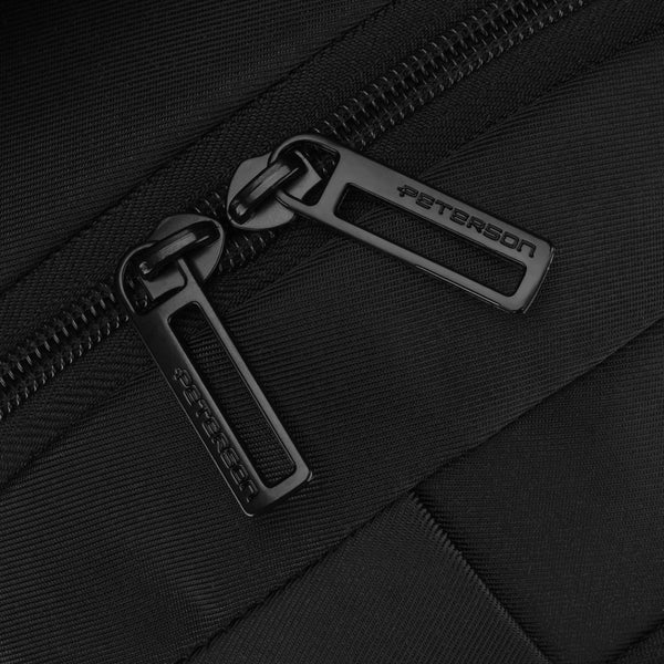 Talpi miesto kuprinė „Peterson“ su nešiojamojo kompiuterio skyriumi, juoda, poliesteris ST102