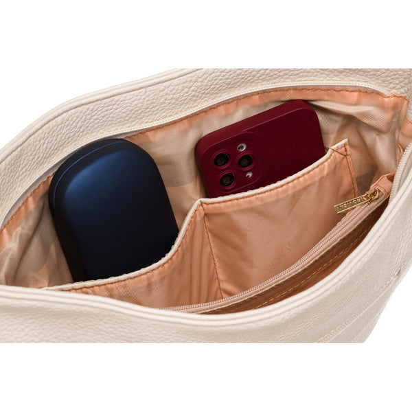 Minimalistinė moteriška „Rovicky“ crossbody rankinė per petį su kišenėmis, smėlio, dirbtinė oda RP54