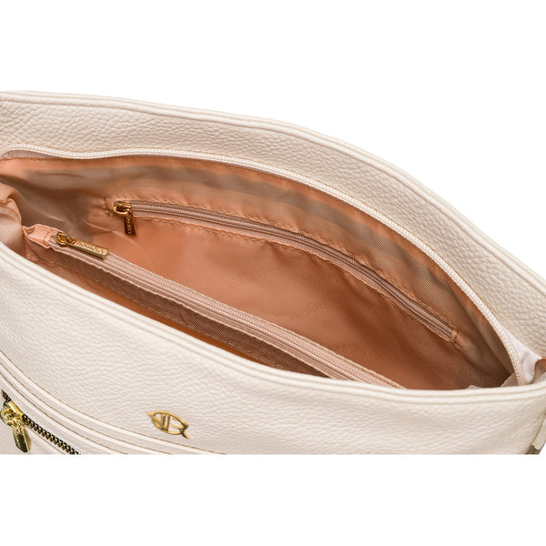 Minimalistinė moteriška „Rovicky“ crossbody rankinė per petį su kišenėmis, smėlio, dirbtinė oda RP54