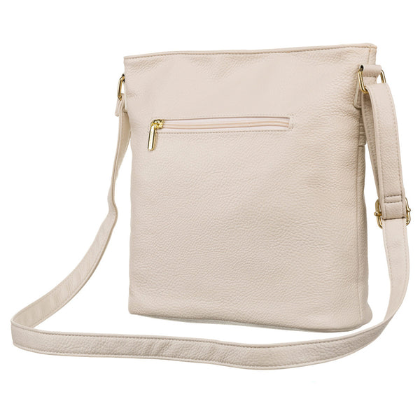Minimalistinė moteriška „Rovicky“ crossbody rankinė per petį su kišenėmis, smėlio, dirbtinė oda RP54