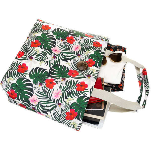 Moteriška shopper rankinė su gėlių motyvais ir patogiomis rankenomis DS47