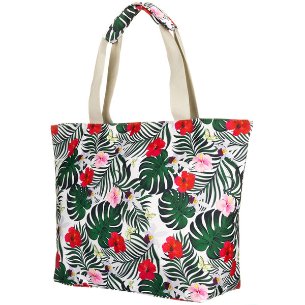 Moteriška shopper rankinė su gėlių motyvais ir patogiomis rankenomis DS47