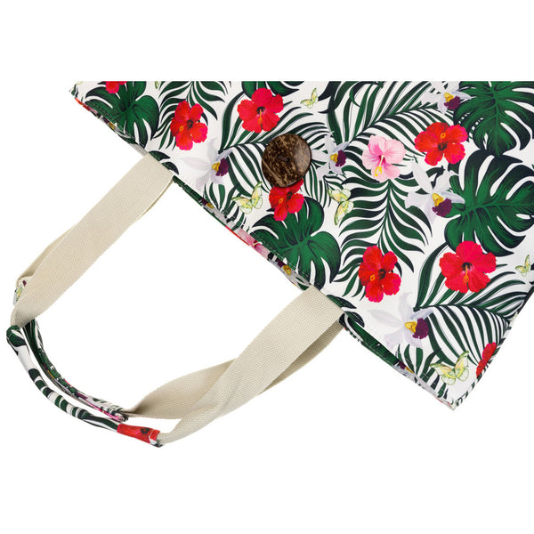 Moteriška shopper rankinė su gėlių motyvais ir patogiomis rankenomis DS47