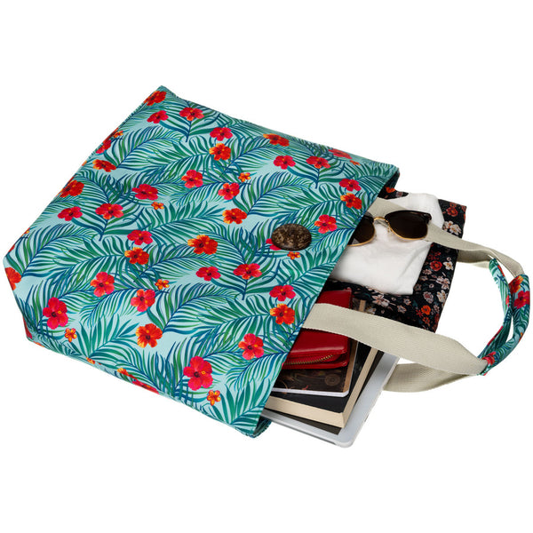 Moteriška shopper tipo rankinė su gėlių raštu ir patogiomis rankenomis DS48