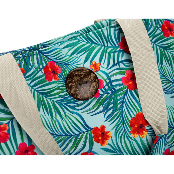Moteriška shopper tipo rankinė su gėlių raštu ir patogiomis rankenomis DS48