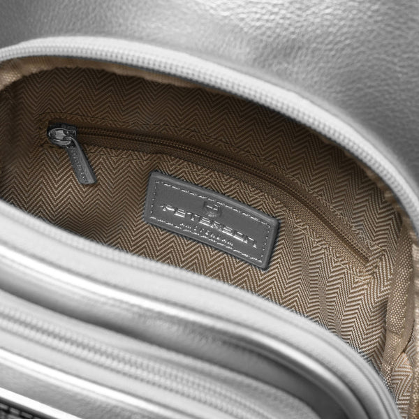 Moteriška sidabrinė „Peterson“ juosmens rankinė per petį (crossbody) iš eko odos RT36