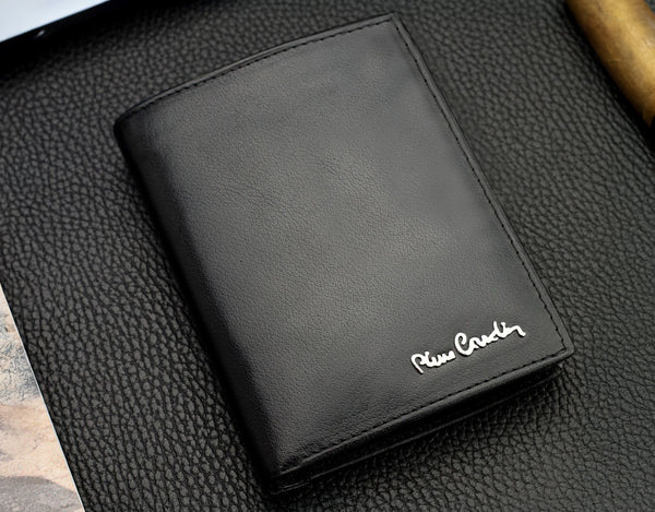 Vyriška odinė piniginė Pierre Cardin, RFID, juoda 623206