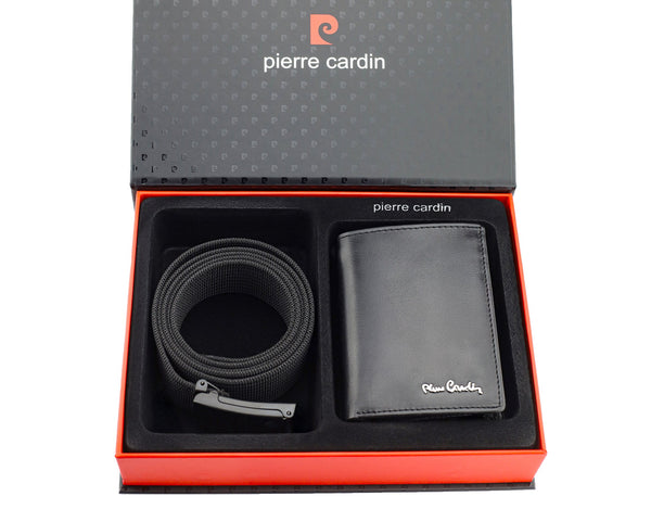 Vyriška odinė piniginė Pierre Cardin, RFID, juoda 623206