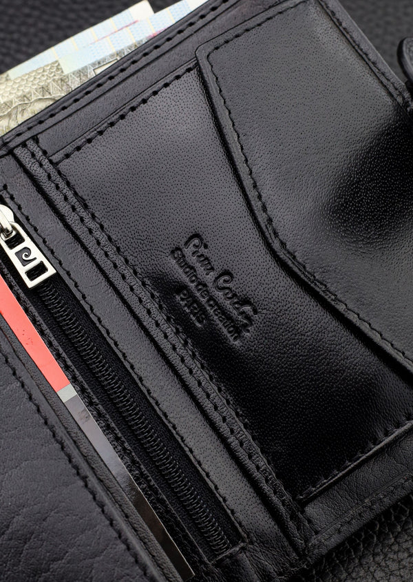 Vyriška odinė piniginė Pierre Cardin, RFID, juoda 623206