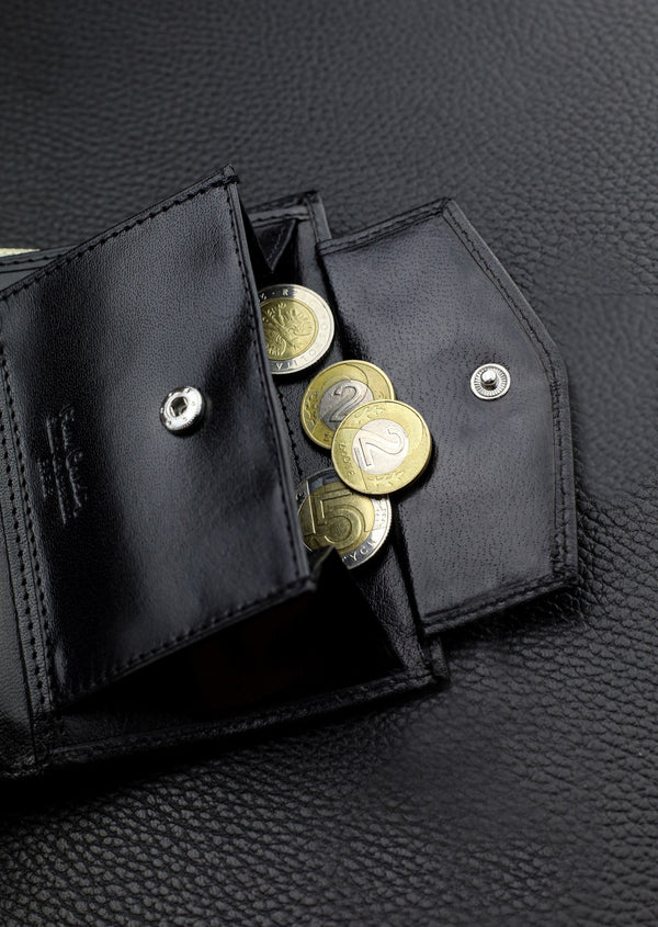 Vyriška odinė piniginė Pierre Cardin, RFID, juoda 623206