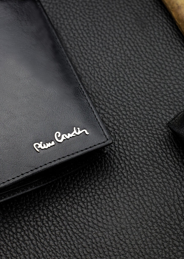 Vyriška odinė piniginė Pierre Cardin, RFID, juoda 623206