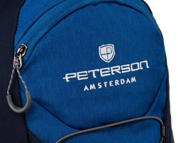 Mėlyna vyriška trekingo kuprinė „Peterson“ su patogiomis petnešomis K13