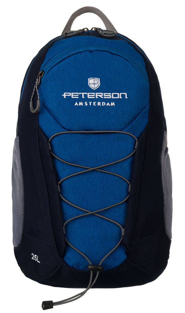 Mėlyna vyriška trekingo kuprinė „Peterson“ su patogiomis petnešomis K13