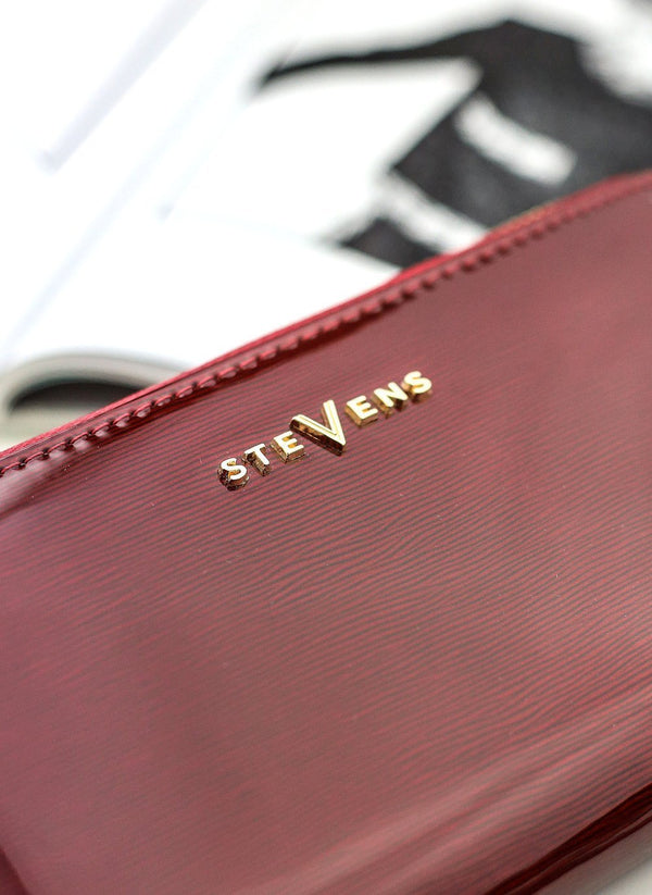 Moteriška odinė piniginė STEVENS raudona su RFID apsauga D1881