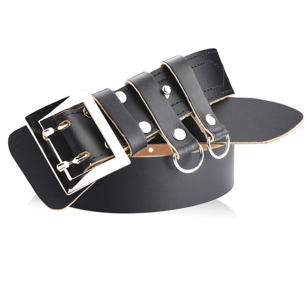 Vyriškas odinis diržas Stevens Army, juodas D40