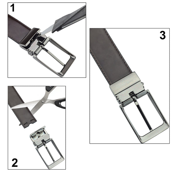 Vyriškas diržas Pierre Cardin 115cm, juodas/rudas