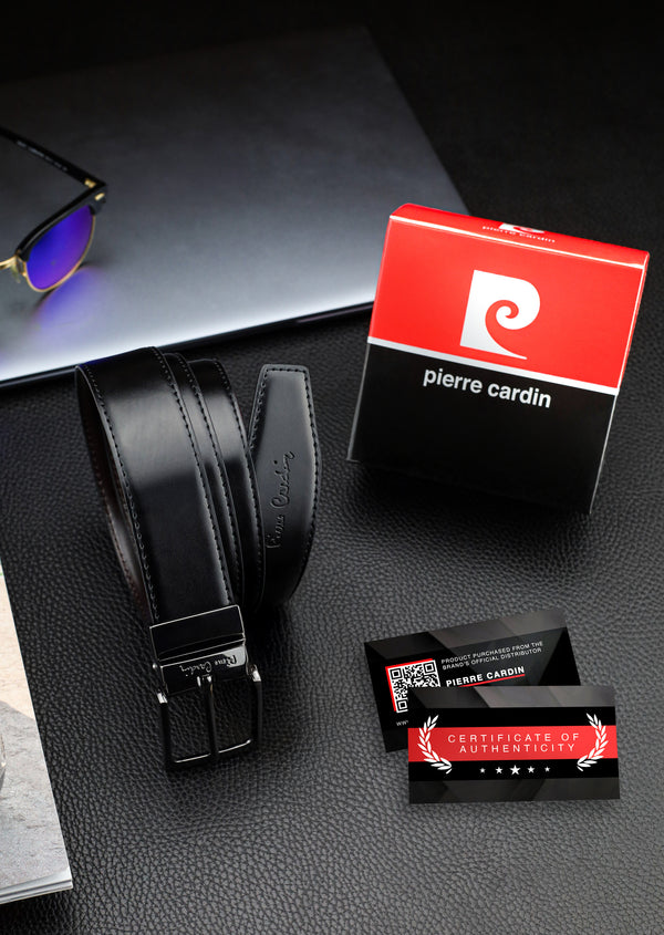 Vyriškas diržas Pierre Cardin 115cm, juodas/rudas