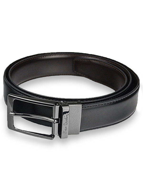 Vyriškas diržas Pierre Cardin 115cm, juodas/rudas