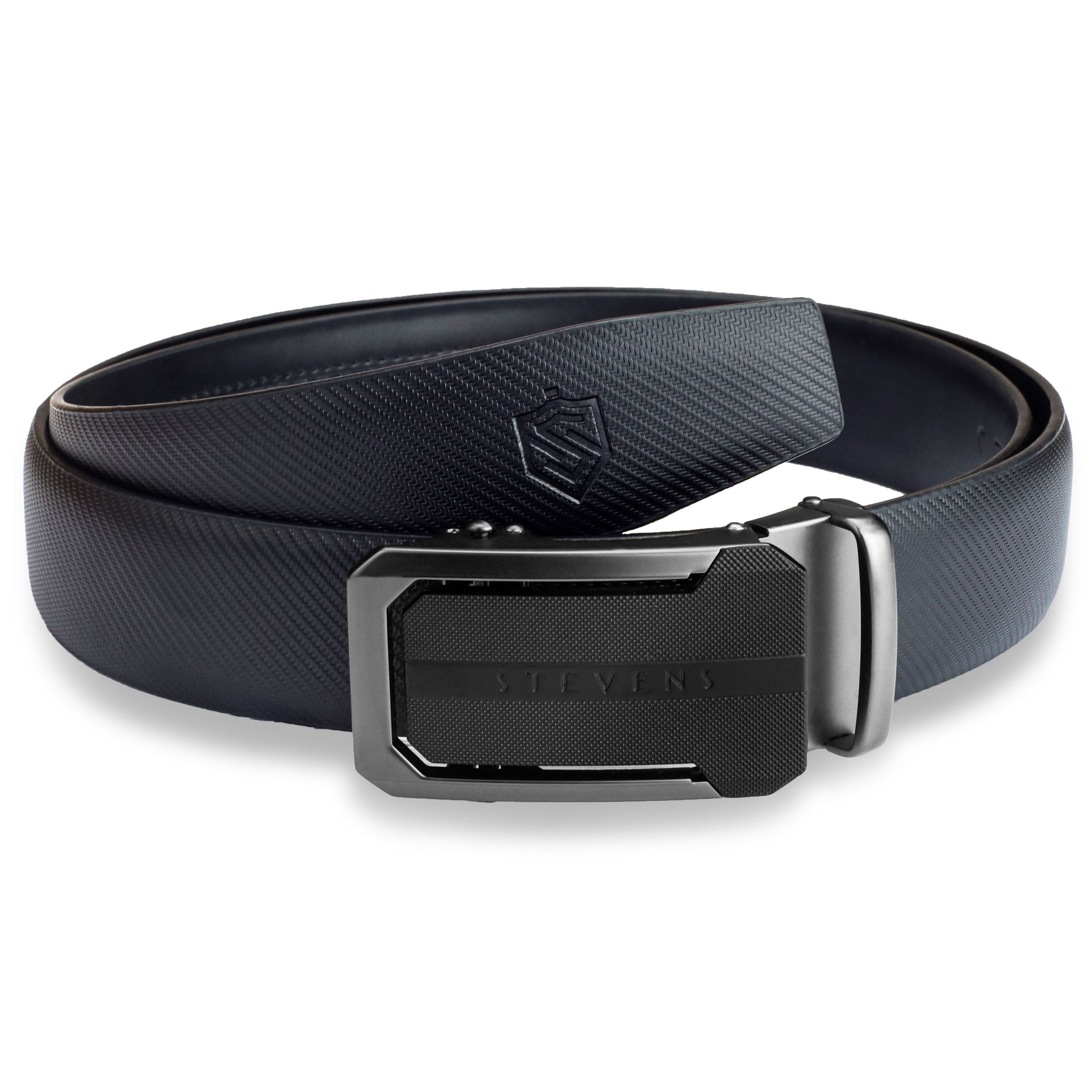 Vyriškas odinis diržas Stevens, juodas, automatinė sagtis 2501